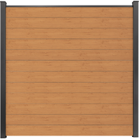 GroJa Steckzaun 'BasicLine' schmal Stecksystem Eichefarben/natur 180 x 180 cm