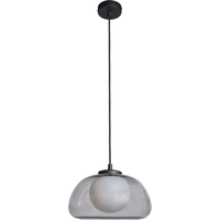 toom Pendelleuchte 'Gita' Glas grau Ø 24,5 cm