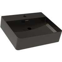 Fackelmann Fackelmann Aufsatz-Waschtisch 'Vita' Keramik schwarz 50 x 13 x 42 cm