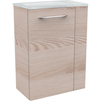 Fackelmann Glaswaschbecken mit Unterschrank 'SBC' Hahnloch rechts weiß/Eschefarben 45 x 61,5 x 25 cm