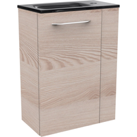 Fackelmann Glaswaschbecken mit Unterschrank 'SBC' Hahnloch rechts grau/Eschefarben 45 x 61,5 x 25 cm