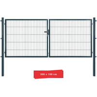 Arvotec Doppeltor 'Essential' anthrazit 300 x 100 cm, mit Zaunanschluss