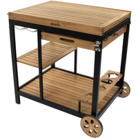 Asado Grillwagen 'Jack' Akazienfarben/schwarz 92 x 82 x 64 cm