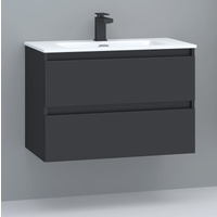 Astor Waschbecken mit Unterschrank 'Nero' schwarz matt 81,5 x 56,5 x 46,5 cm