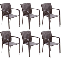 acamp acamp Gartenstuhlset 'Carlos' stapelbar Aluminium anthrazit 6 Stück