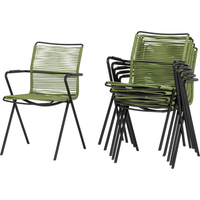 acamp acamp Gartenstuhlset 'Alpha' stapelbar Stahl grün 6 Stück