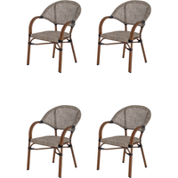 acamp acamp Gartensesselset 'Maui' Aluminium braun/grau 4 Stück