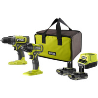 Ryobi Akku-Maschinen-Set 'ONE+ RCK182G-220S' Bohrschrauber und Schlagschrauber 18 V, inklusive 2 Akkus und Ladegerät