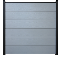 GroJa Steckzaun 'BasicLine' Holzoptik silbergrau 180 x 180 cm