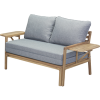 toom Multifunktionssofa 'Tessa' 2-Sitzer Akazienholz braun/grau 130/176 x 73 x 80/139,5 cm