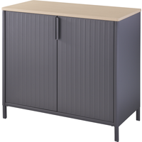 Aufbewahrungsschrank 'Romy' Stahl anthrazit 90 x 46,5 x 86 cm