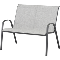 toom Gartenbank 'Laura' 2-Sitzer Stahl hellgrau 73 x 113 x 93 cm