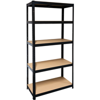 SCHULTE Regalwelt Schwerlast-Steckregal mit 5 Böden à 175 kg Traglast, schwarz 180 x 90 x 40 cm