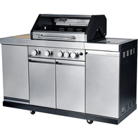 EL FUEGO El Fuego Gasgrill 'Augusta' silbern 4+1 Brenner 17 kW 150,5 x 116,5 x 58 cm