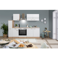 Respekta Küchenzeile 'Merle' mit E-Geräten KB240ESWC weiß/eichefarben 240 cm