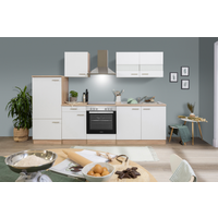 Respekta Küchenzeile 'Merle' mit E-Geräten KB270ESWC weiß/eichefarben 270 cm