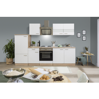 Respekta Küchenzeile 'Merle' mit E-Geräten KB270ESWS weiß/eichefarben 270 cm