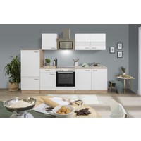 Respekta Küchenzeile 'Merle' mit E-Geräten KB270ESWSC weiß/eichefarben 270 cm