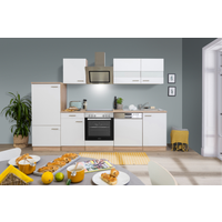 Respekta Küchenzeile 'Merle' mit E-Geräten KB280ESWSC weiß/eichefarben 280 cm