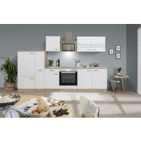 Respekta Küchenzeile 'Merle' mit E-Geräten KB300ESWSC weiß/eichefarben 300 cm