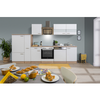 Respekta Küchenzeile 'Merle' mit E-Geräten KB310ESWSC weiß/eichefarben 310 cm