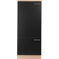 Respekta Respekta Kühlschrankumbau 'Merle' schwarz/eichefarben 144,8 x 60 cm