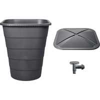 GARANTIA Regentonne 'Ibiza' graphite eckig 300 l inklusive Deckel und Hahn