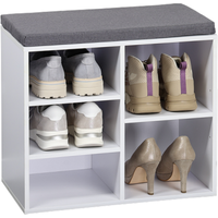 Kesper Kesper Schuhschrank mit Sitzkissen weiß/grau 51,5 x 48 x 29,5 cm