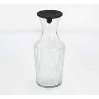Zeller Zeller Glaskaraffe mit Silikondeckel schwarz 1200 ml 11 x 25,5 x 11 cm