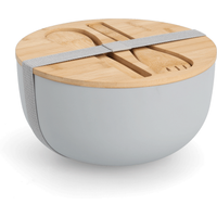 Zeller Zeller Salatschüssel-Set Bambus/Kunststoff grau 4-teilig 23,5 x 12,5 x 23,5 cm