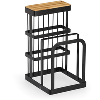 Zeller Zeller Messerblock mit Brettchenständer Metall/Bambus 12 x 22 x 14 cm