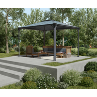 Palram-Canopia Palram-Canopia Pavillon 'Martinique' anthrazit 296 x 360 cm Polycarbonat grau