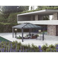 Palram-Canopia Pavillon 'Dallas' anthrazit 422 x 607 cm Polycarbonat grau