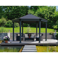 Palram-Canopia Palram-Canopia Pavillon 'Roma' anthrazit 359 x 415 cm Polycarbonat grau