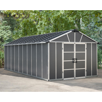 Palram-Canopia Kunststoff-Gerätehaus 'Yukon' 332 x 643 cm Polycarbonat dunkelgrau, ohne Boden
