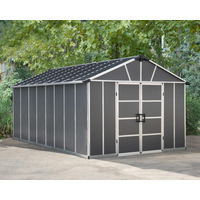 Palram-Canopia Kunststoff-Gerätehaus 'Yukon' 332 x 519 cm Polycarbonat dunkelgrau, ohne Boden