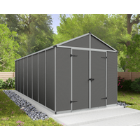 Palram-Canopia Kunststoff-Gerätehaus 'Rubicon' 227 x 603 cm Polycarbonat dunkelgrau