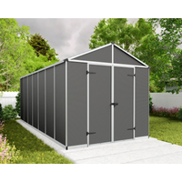 Palram-Canopia Kunststoff-Gerätehaus 'Rubicon' 227 x 528 cm Polycarbonat dunkelgrau
