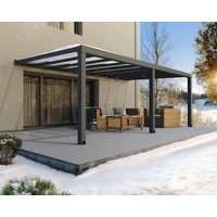 Palram-Canopia Terrassenüberdachung 'Stockholm' anthrazit 330,5 x 660 cm Polycarbonat klar