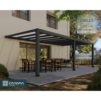 Palram-Canopia Terrassenüberdachung 'Stockholm' anthrazit 330,5 x 732 cm Polycarbonat klar