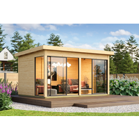Karibu Gartenhaus 'Kubus 5' Fichtenholz naturbelassen 428,5 x 253 x 308,5 cm