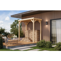 Karibu Karibu Pavillon 'Baros halb' naturbelassen 242 x 243 x 135,5 cm
