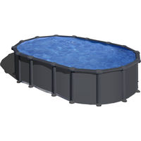 GRE Stahlwandpool-Set 'Anthracite' oval 610 × 375 × 132 cm
