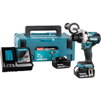 Makita Akku-Bohrschrauber 'DDF486RTJ' 18 V mit 2 x Akku 5 Ah, Ladegerät und MAKPAC Gr. 2