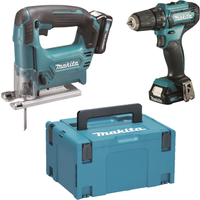 Makita Combo Kit 'CLX237SAJ' mit Bohrschrauber 'DF333DZ' und Stichsäge 'JV101DZ', 6-teilig