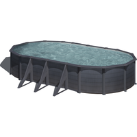 GRE Stahlwandpool-Set 'Fidji' 730 x 375 x 120 cm mit Sicherheitsleiter und Sandfilteranlage