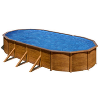GRE Stahlwandpool-Set 'Pacific' 730 x 375 x 120 cm mit Sicherheitsleiter und Sandfilteranlage