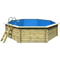 Karibu Massivholzpool-Set 'Modell 3 A' Ø 495 x 124 cm mit Edelstahlleiter und Holzleiter