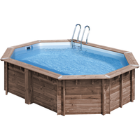 GRE Massivholzpool-Set 'Bambu' 535 x 335 x 130 cm mit Leiter und Sandfilter