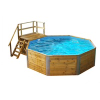 Weka Massivholz-Pool '593 B Größe 1' achteckig, 376 x 376 x 116 cm, mit Technikraum und Sandfilteranlage
